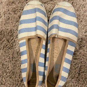 Blue and white espadrilles, size 7